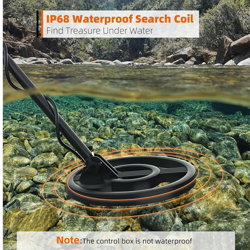 8 inches Metal Detector for Kids Waterproof Coil Kid Metal Detector Adjustable Metal Detector with Shovel & Rake