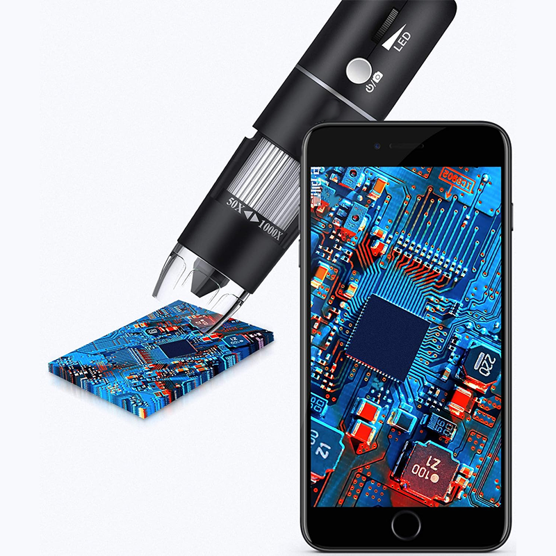 Lab Handheld Digital Microscopes Wireless Digital Microscope Handheld USB HD Inspection Camera 50x-1000x Magnification with Stand Compatible with iPhone, iPad, Samsung Galaxy, Android, Mac, Windows Computer