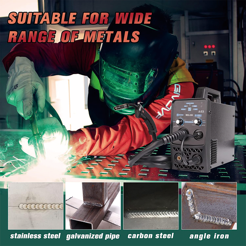 MIG Welder,4 in 1 Multiprocess 130Amp Mig Welder,110V Small Pure Copper ARC MMA Stick Welder,for Stainless Steel, Carbon Steel