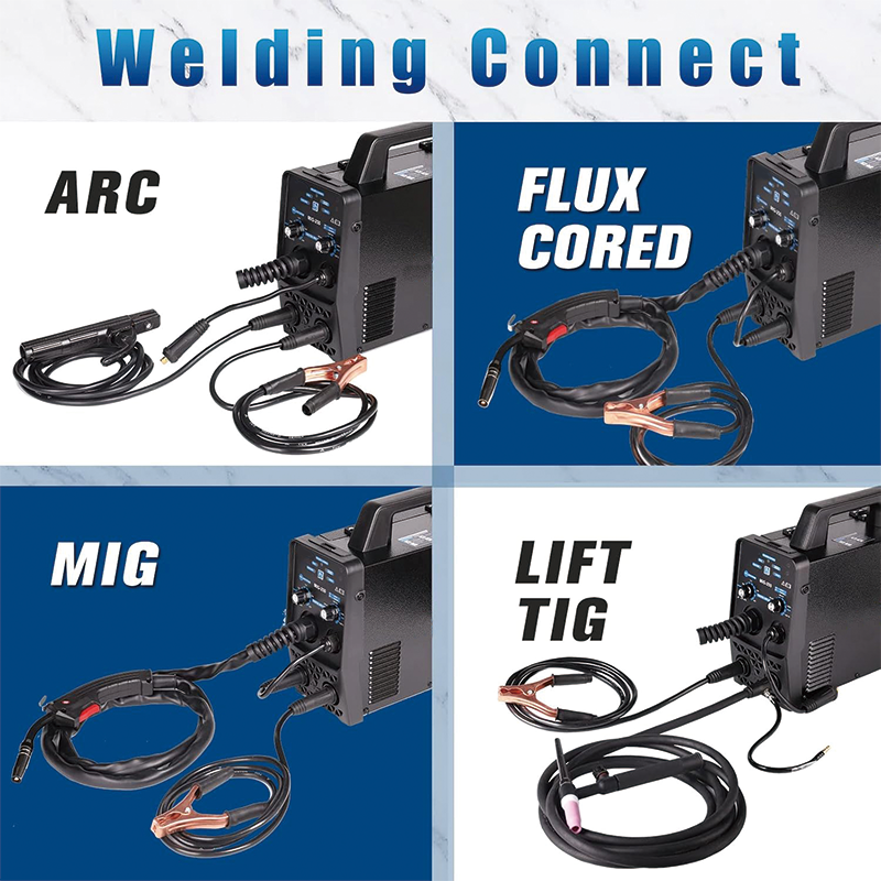 MIG Welder,4 in 1 Multiprocess 130Amp Mig Welder,110V Small Pure Copper ARC MMA Stick Welder,for Stainless Steel, Carbon Steel