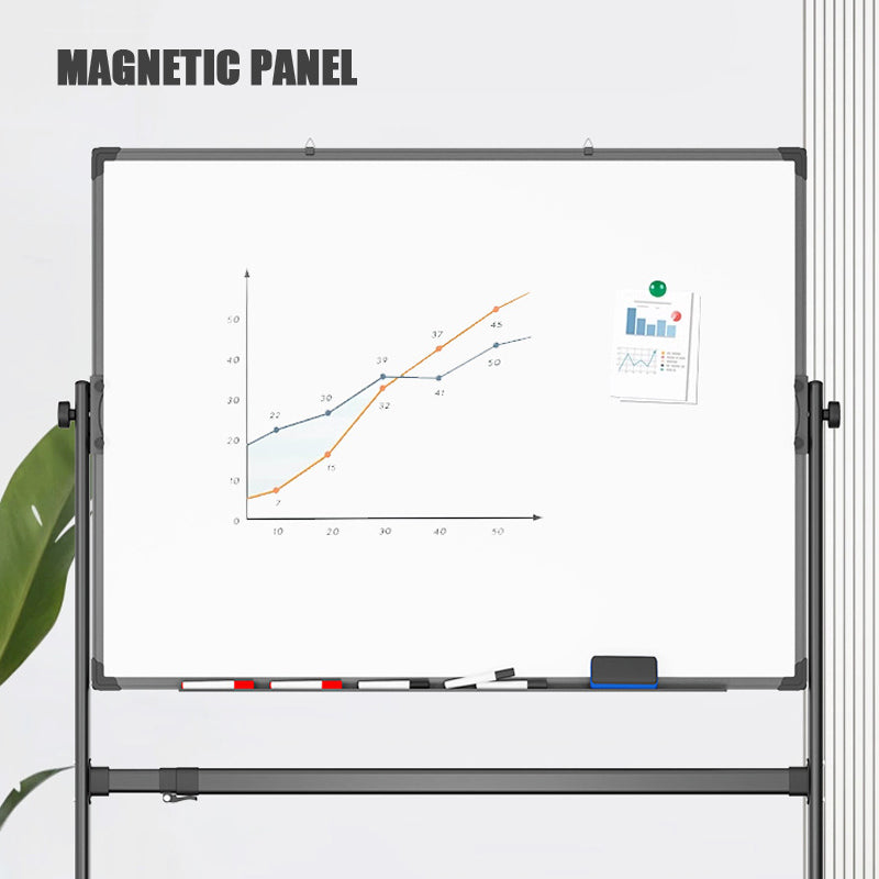 Whiteboard Writing Board, Double-Sided Magnetic Office Teaching Home Mobile Blackboard