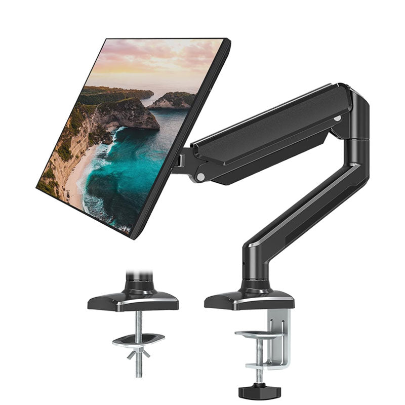 Single Monitor Mount Arm, Gas Spring Monitor Arm, Accommodates Monitors Up To 32", VESA Mount 75x75, 100x100