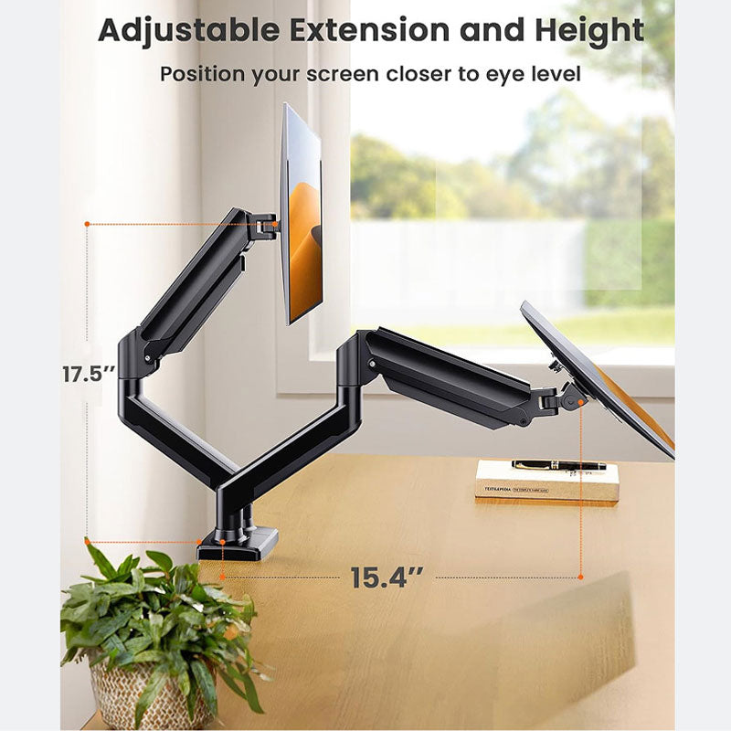 Dual Monitor Stand,Fits Up To 32" Screens, Supports Up To 22 Lbs Per Stand, Adjustable Dual Monitor Stand