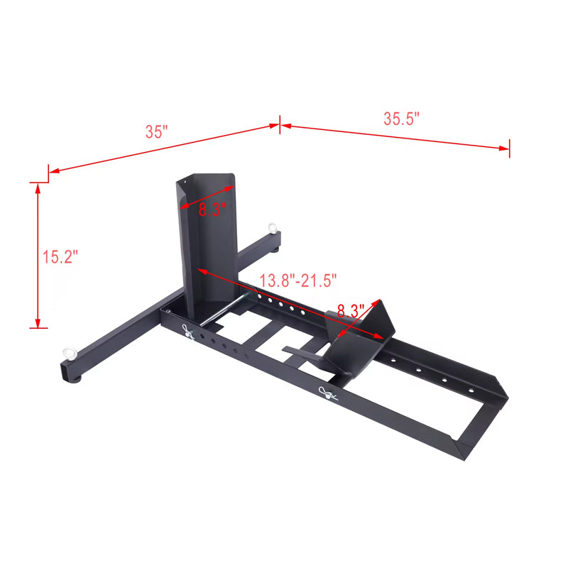 Heavy Duty 1800lb Weight Capacity Adjustable Black Motorcycle Wheel Chock Stand Wheel Tire Chock