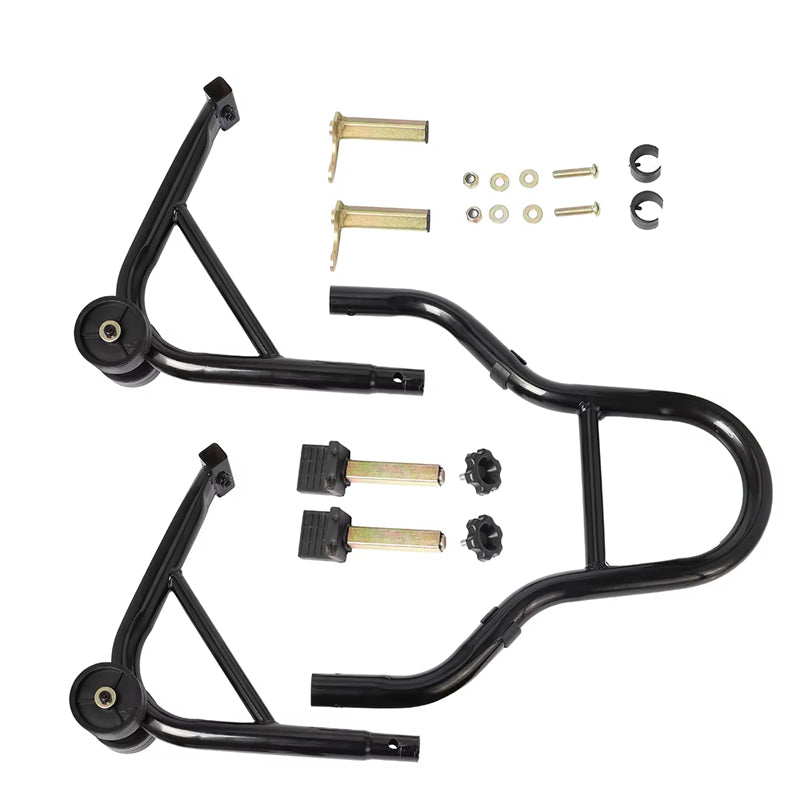 Motorcycle Stands Full Set Front & Rear Wheel Support Frame Tire Repair Tools Load 500kg Motorbike Stands Swingarm Lift For Wheel Repairing