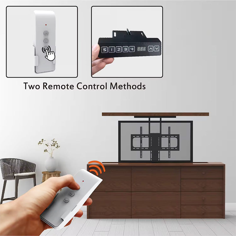 Fit 32-70 Inch Black Steel Motorized Floor Lift LED TV Mount Bracket High Quality Metal up to 132lbs Load Capacity