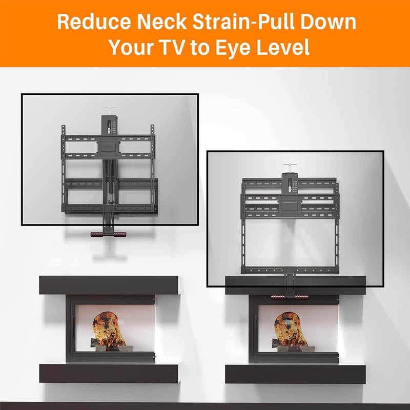 Motorized TV Mount with Height Adjust Drop Down TV Mount for Most 43" - 75" TVs up to 80lbs Max VESA 600x400mm