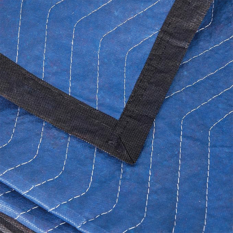 Moving Blankets,Professional Quilted Furniture Shipping and Storage Pads,Heavy Duty Mover Pads for Protecting Furniture,80" x 72",Blue and Black(12 packs)