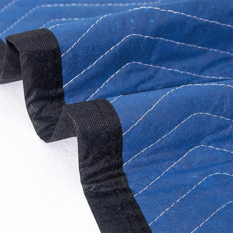 Moving Blankets,Professional Quilted Furniture Shipping and Storage Pads,Heavy Duty Mover Pads for Protecting Furniture,80" x 72",Blue and Black(12 packs)