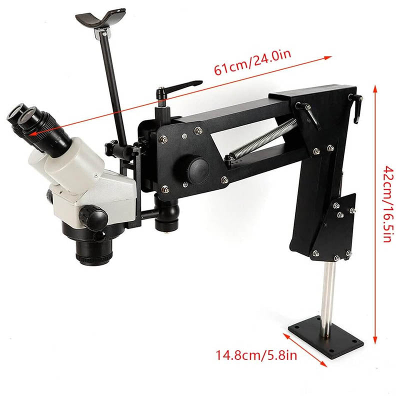 Multi-Directional Microscope Jewelry Microscope Stand Micro Inlaid Mirror Spring Stand 85mm with Microscope