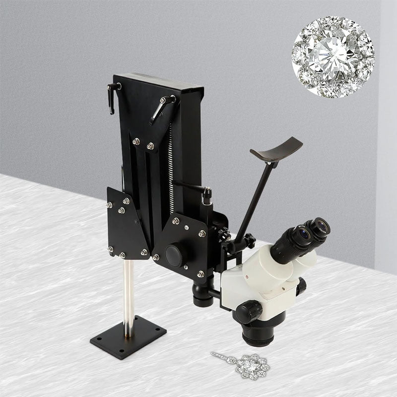 Multi-Directional Microscope 7X-45X Jewelry Tool Stereo Zoom Binocular Microscope with Spring Bracket 360 Degree Rotatable