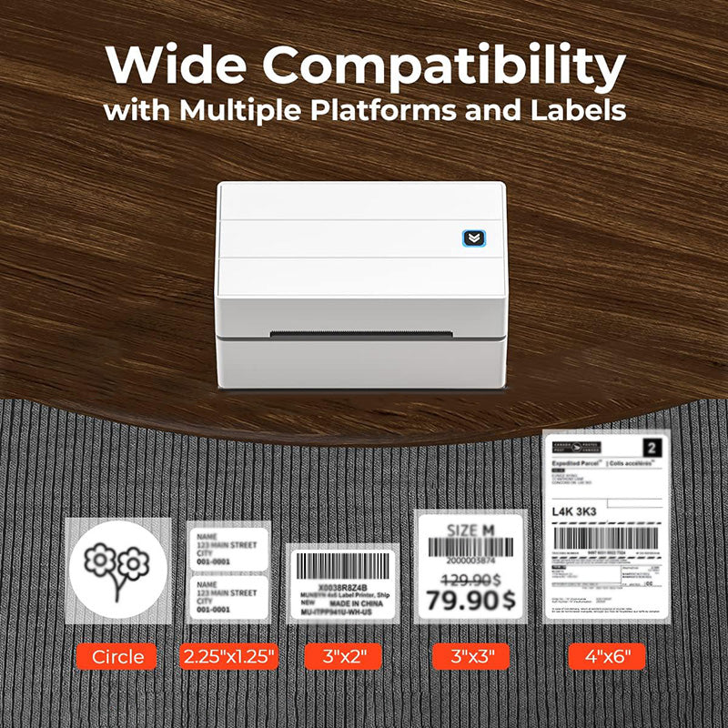 4x6 Thermal Shipping Label Printer Bluetooth Thermal Label Printer for Shipping Packages