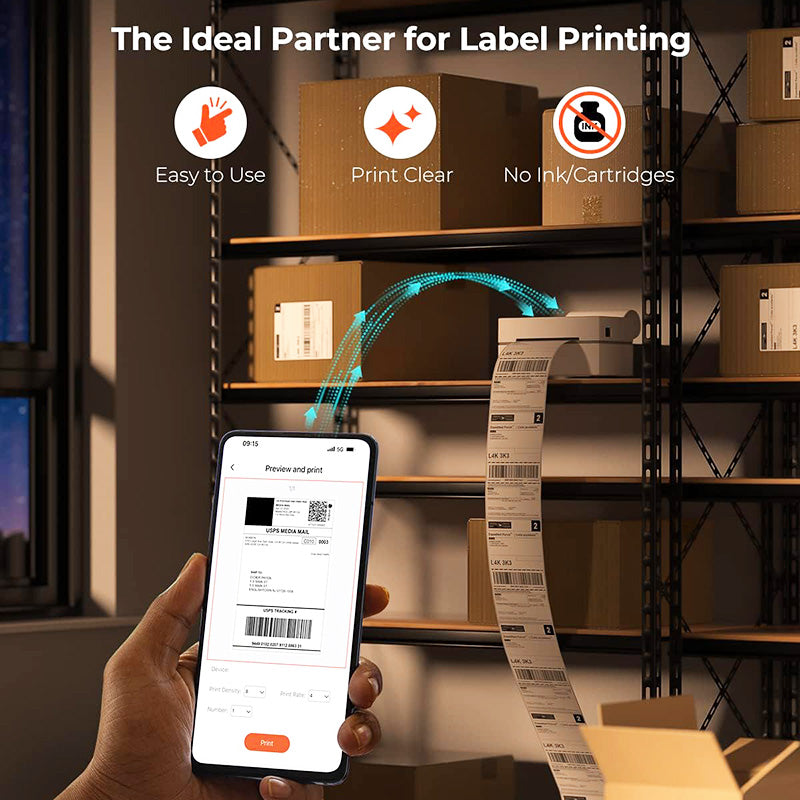 4x6 Thermal Shipping Label Printer Bluetooth Thermal Label Printer for Shipping Packages