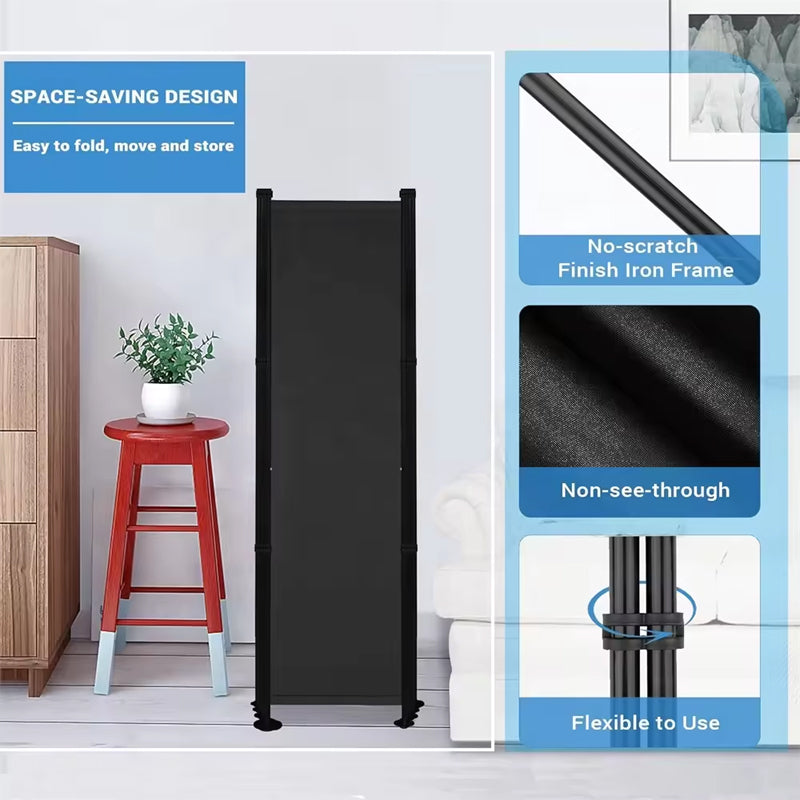 6 Panel Room Dividers Folding Privacy Screen Tall Office Partition Walls Room Separator With Stable