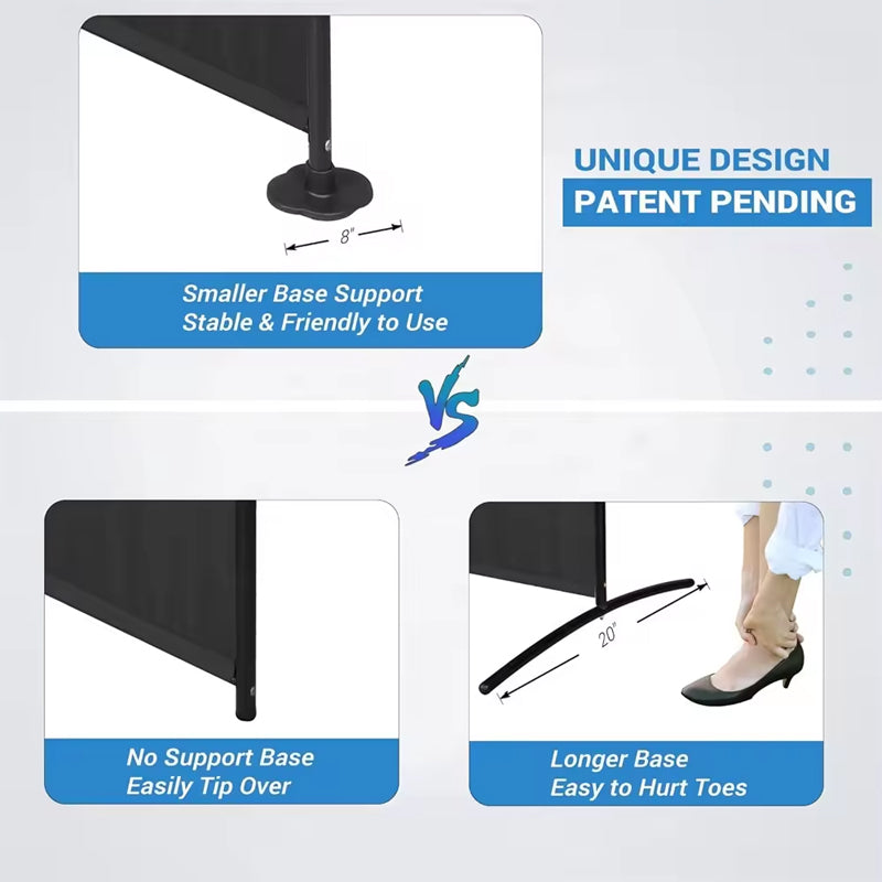 6 Panel Room Dividers Folding Privacy Screen Tall Office Partition Walls Room Separator With Stable