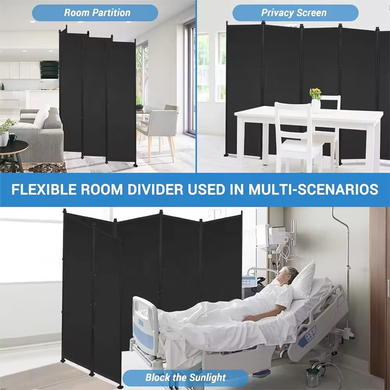 6 Panel Room Dividers Folding Privacy Screen Tall Office Partition Walls Room Separator With Stable