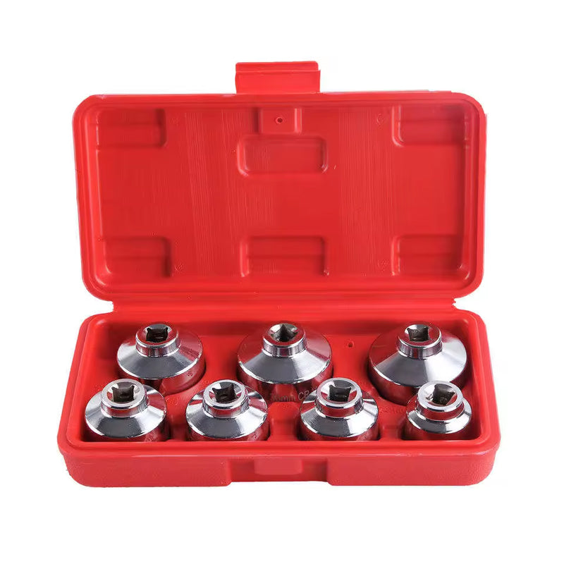 7Pcs Oil Filter Wrench Socket Set 3/8-Inch Drive Car Accessories Disassembly Tool Sturdy Fuel Filter Cap Removal Tool Set