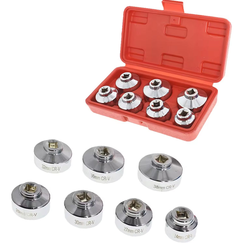 7Pcs Oil Filter Wrench Socket Set 3/8-Inch Drive Car Accessories Disassembly Tool Sturdy Fuel Filter Cap Removal Tool Set