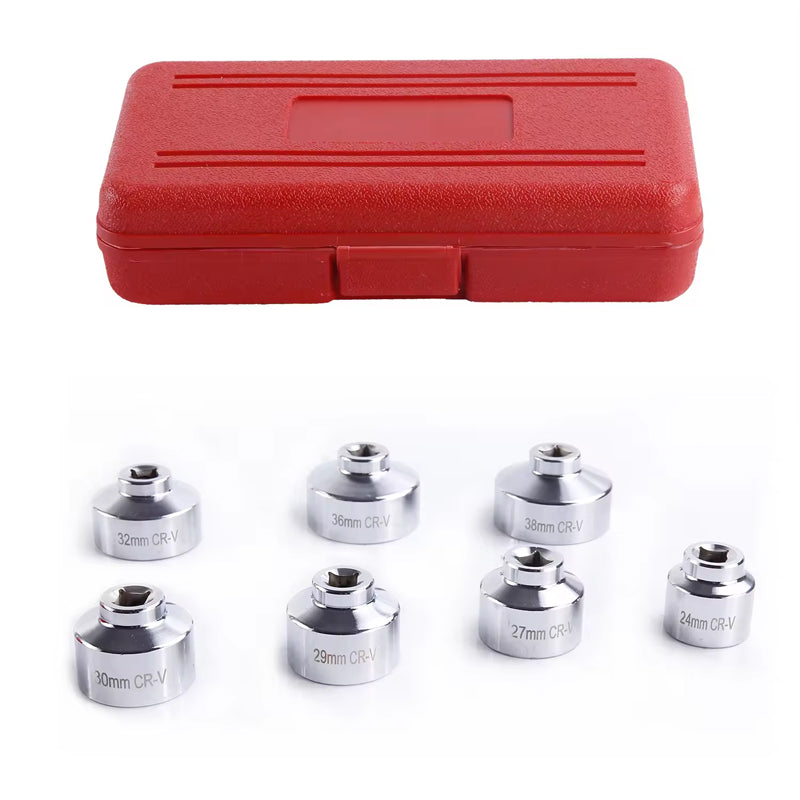 7Pcs Oil Filter Wrench Socket Set 3/8-Inch Drive Car Accessories Disassembly Tool Sturdy Fuel Filter Cap Removal Tool Set
