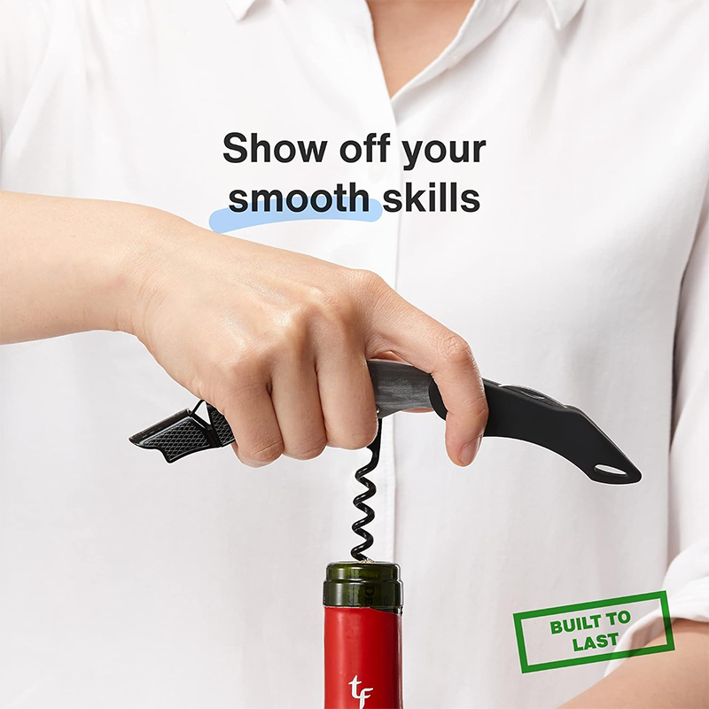 Corkscrews & Wine Bottle Openers Professional Waiter Bottle Opener - Wine Key, Beer Bottle Opener and Foil Cutter with Ergonomic Rubber Grip (Pack of 1)