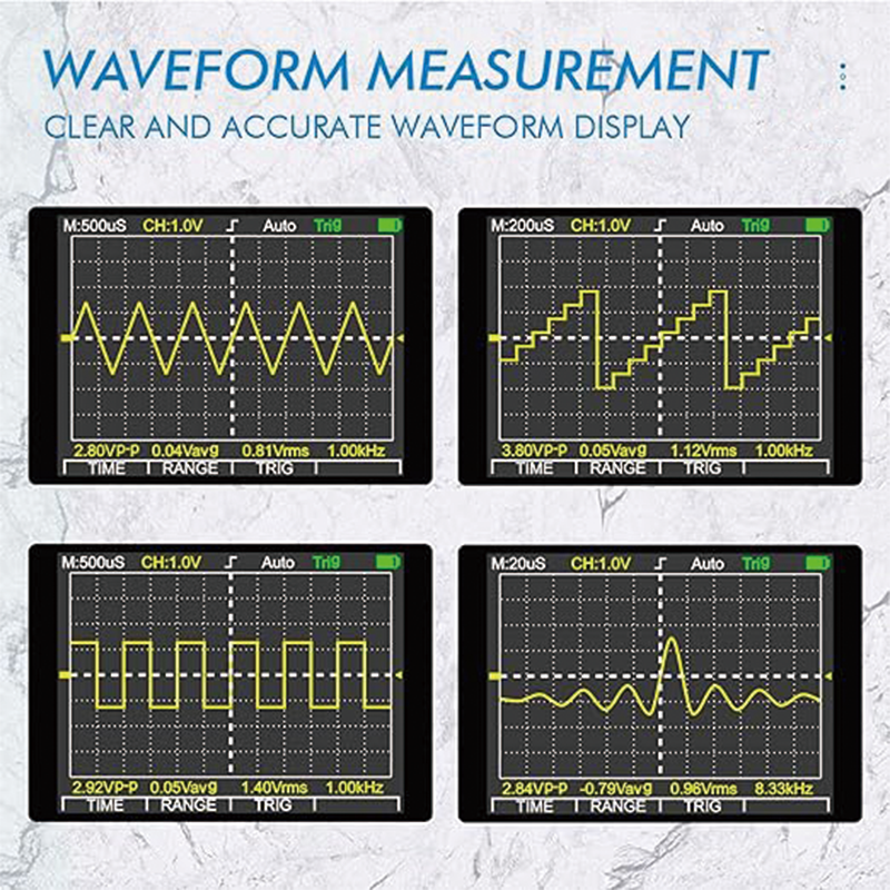 2 in 1 Handheld Oscilloscope Multimeter Professional Oscilloscope Multimeter with 2.5 Msps High Sampling Automatic Waveform Capture Function DC AC Voltagem Current Test