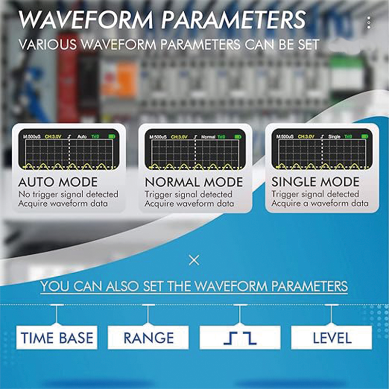 2 in 1 Handheld Oscilloscope Multimeter Professional Oscilloscope Multimeter with 2.5 Msps High Sampling Automatic Waveform Capture Function DC AC Voltagem Current Test