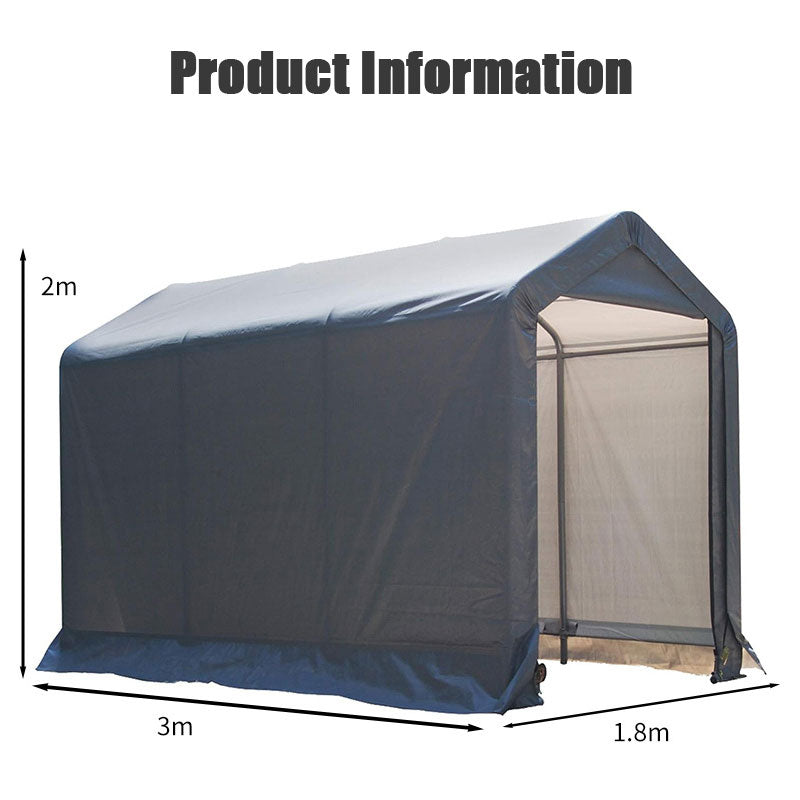 Garden Storage Shed Carport Garage, Outdoor Rainproof Dustproof Sunproof Carport Storage Room