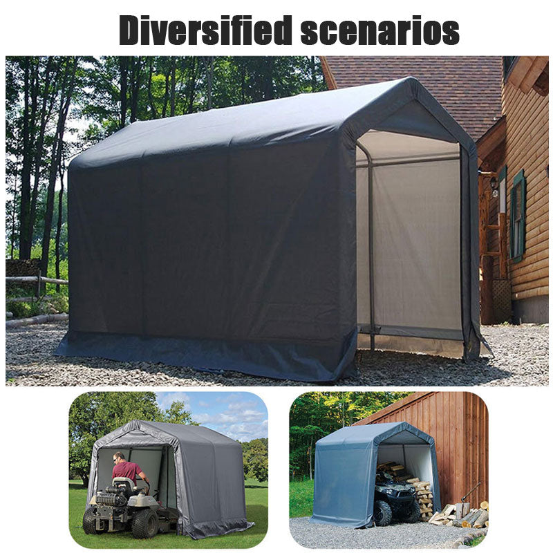 Garden Storage Shed Carport Garage, Outdoor Rainproof Dustproof Sunproof Carport Storage Room