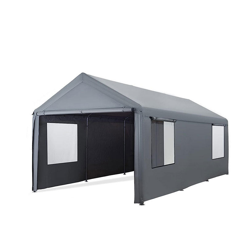 Portable Garage Car Awning, Waterproof Sun Protection Car Shed With Removable Side Wall Awning
