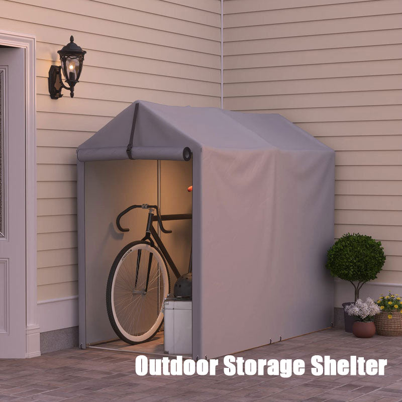 Portable Heavy Duty Carport With Roll-Up Zipper Door, Bicycle Outdoor Storage Shed