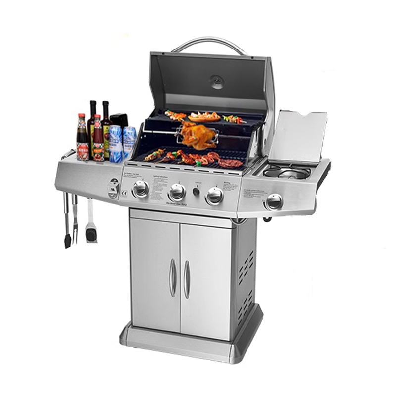 Outdoor American Professional Barbecue Grill Courtyard Villa Gas Household Stainless Steel Barbecue Grill Gas Charcoal Dual Use