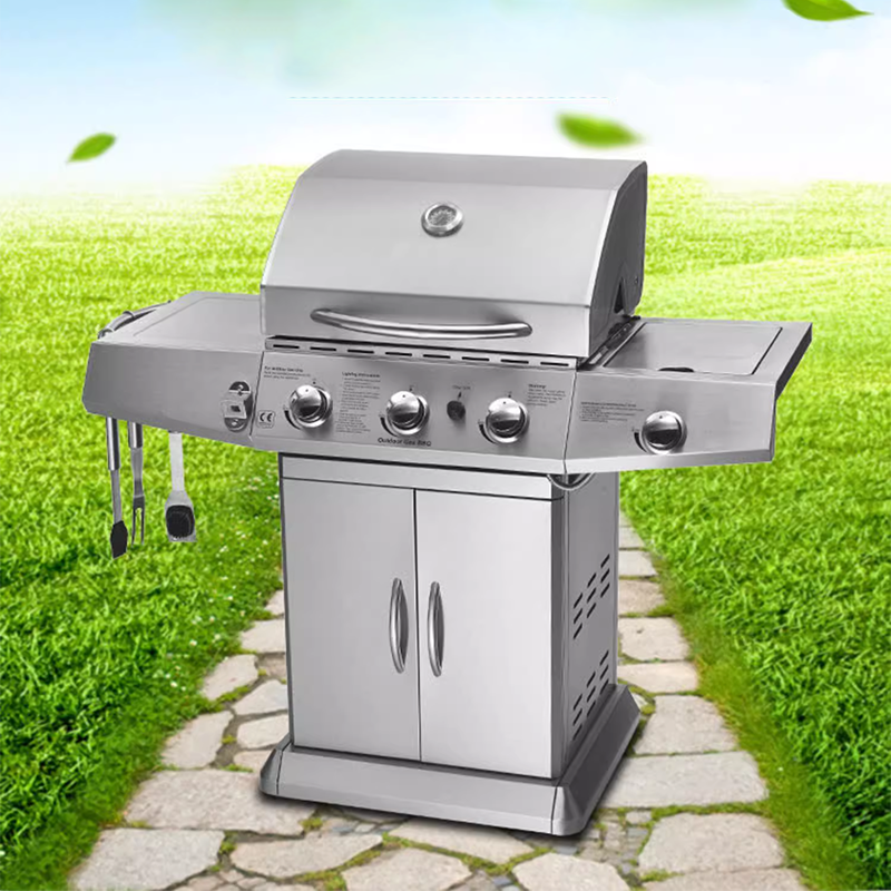 Outdoor American Professional Barbecue Grill Courtyard Villa Gas Household Stainless Steel Barbecue Grill Gas Charcoal Dual Use