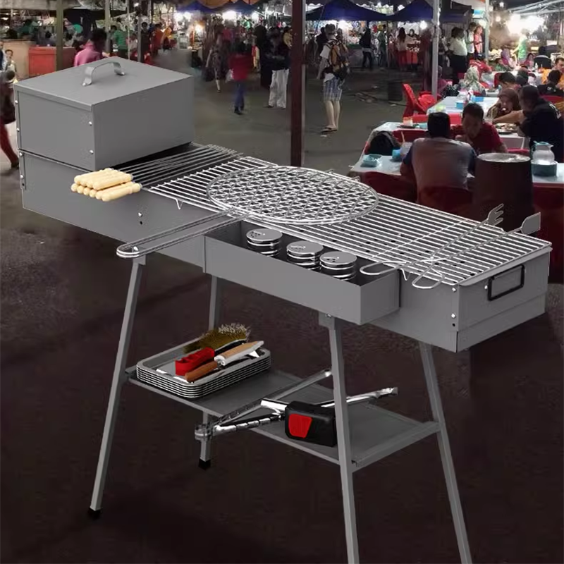 260mm Wide Thickened Barbecue Grill Outdoor Commercial Stall Charcoal Grill Grill Fish Grill Grill Skewers Grill Folding Barbecue Grill