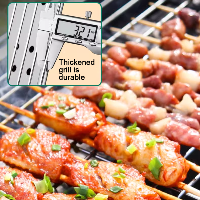 260mm Wide Thickened Barbecue Grill Outdoor Commercial Stall Charcoal Grill Grill Fish Grill Grill Skewers Grill Folding Barbecue Grill