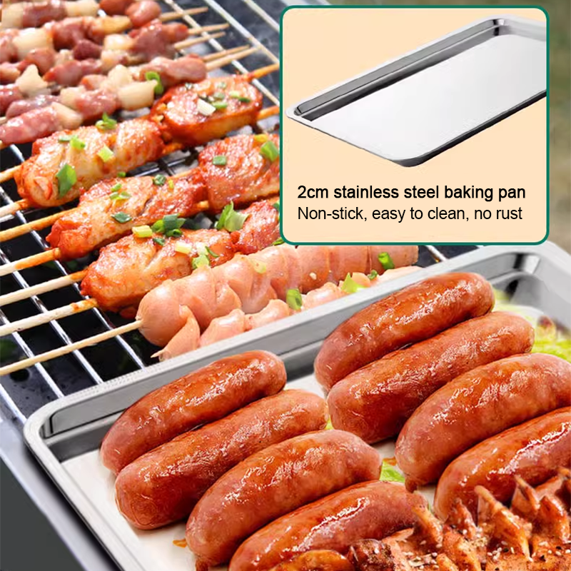 260mm Wide Thickened Barbecue Grill Outdoor Commercial Stall Charcoal Grill Grill Fish Grill Grill Skewers Grill Folding Barbecue Grill