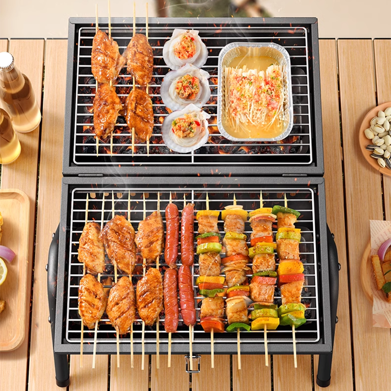 Barbecue Grill Grill Household Outdoor Folding Portable Barbecue Grill Charcoal Barbecue Small Barbecue Rack