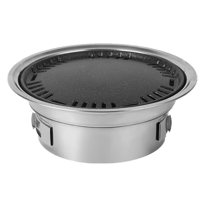 40CM Charcoal Grill Commercial Outdoor Portable Charcoal Grill Charcoal Grill Household Indoor Smokeless Barbecue Pot Round