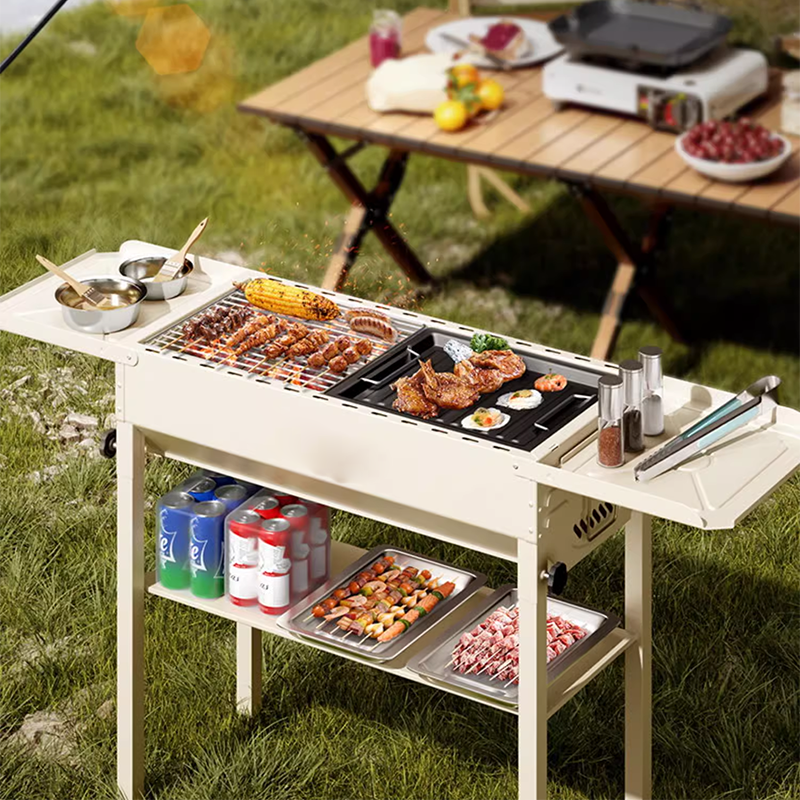 Large Barbecue Grill Outdoor Stove Household Barbecue Commercial Smokeless Charcoal Grill Charcoal Grill Portable Tool