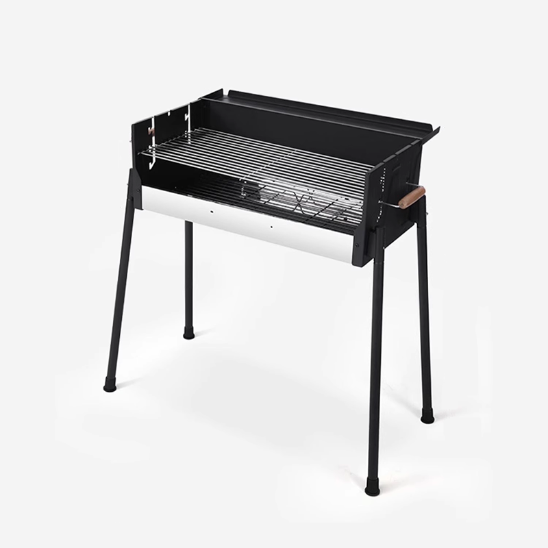 Three-speed temperature-adjustable windproof grill German craft barbecue rack outdoor stainless steel folding carbon grill portable assembly courtyard barbecue rack