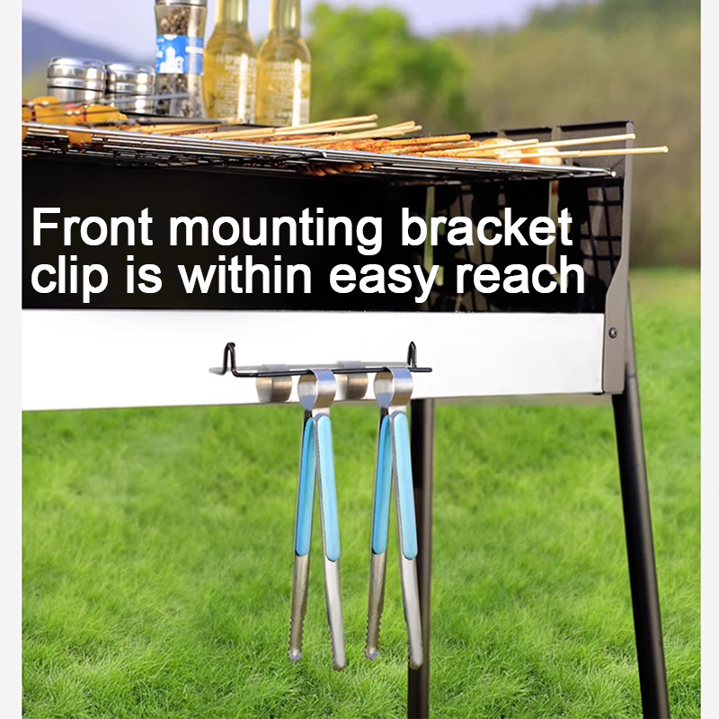 Three-speed temperature-adjustable windproof grill German craft barbecue rack outdoor stainless steel folding carbon grill portable assembly courtyard barbecue rack