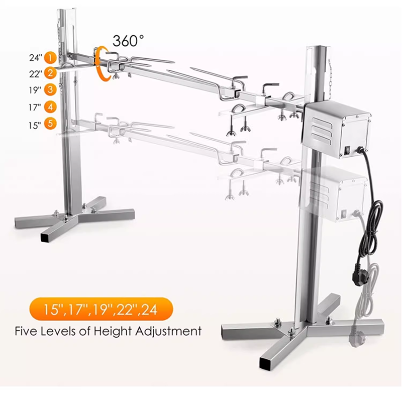 45w Roast Whole Lamb Rack Fully Automatic Rotating Roast Lamb Roast Pig Commercial Household Outdoor Field Stainless Steel Roast Lamb Barbecue Rack