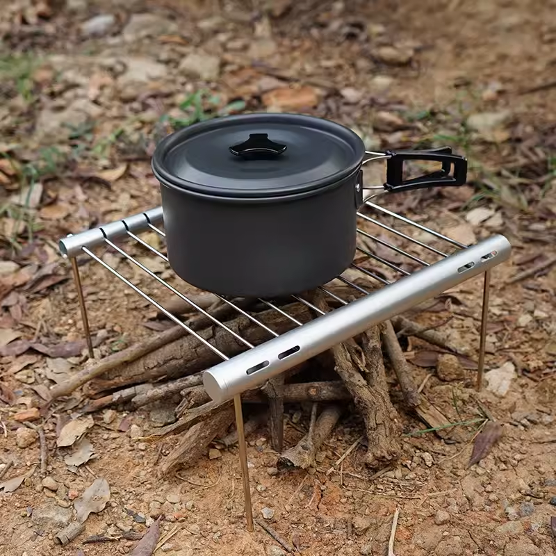 Outdoor Stainless Steel Tubular Barbecue Bracket Portable Stove Bbq Barbecue Rack Household Charcoal Assembly Barbecue Tools