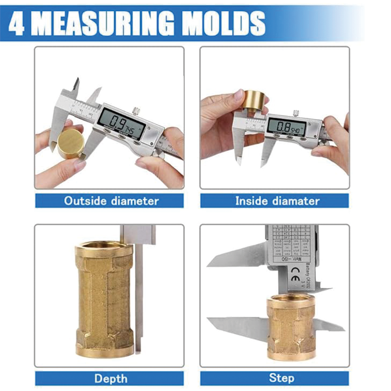 Digital Caliper, Calipers Measuring Tool 0-6", Electronic Micrometer Caliper with Large LCD Screen,Inch and Millimeter Conversion, Two Batteries Included