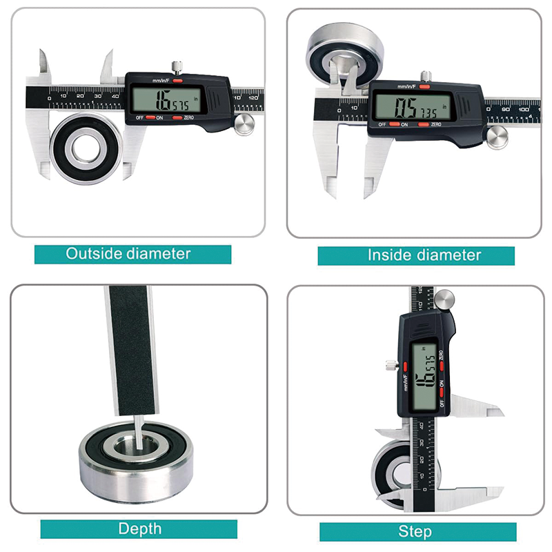 Digital Caliper, 6" Calipers Measuring Tool, Stainless Steel, Large LCD Screen, Inch Metric Fraction Conversion