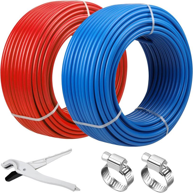 PEX-Al-PEX Tubing 2 Rolls of 1/2 Inch X 100 Feet Non Oxygen Barrier Durable Leakage-Proof Flexible PEX Pipe Radiant Heat Tubing