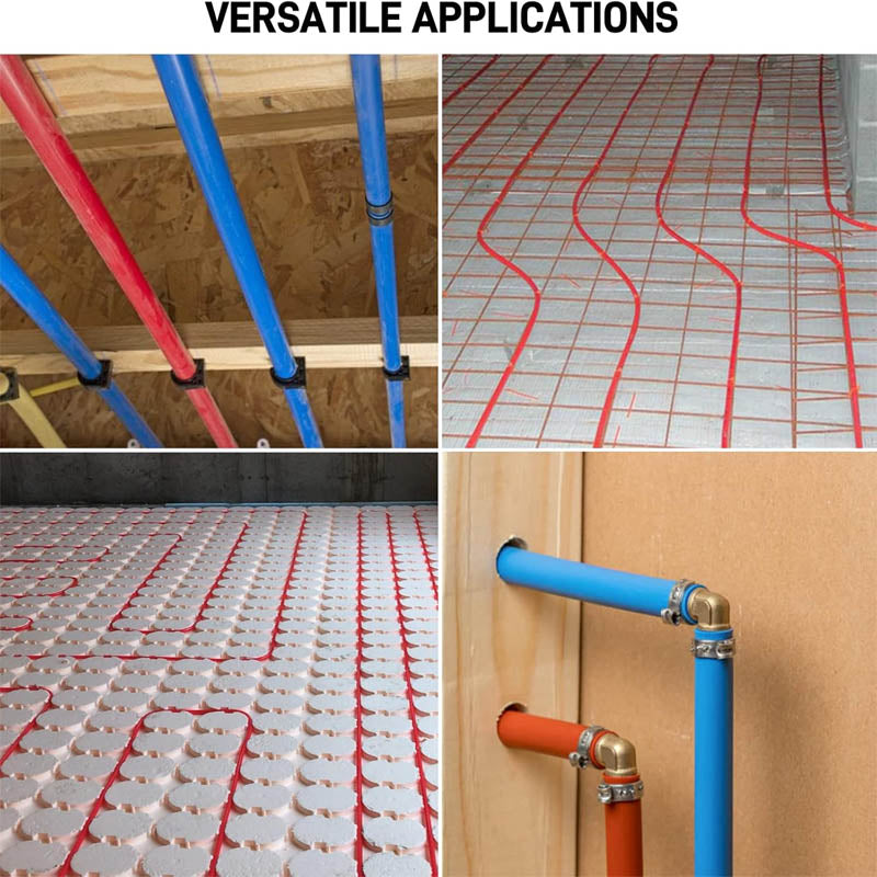 PEX-Al-PEX Tubing 2 Rolls of 1/2 Inch X 100 Feet Non Oxygen Barrier Durable Leakage-Proof Flexible PEX Pipe Radiant Heat Tubing