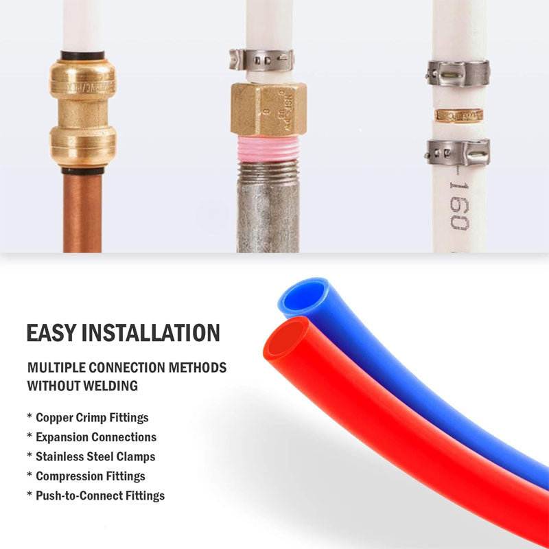 1/2 Inch PEX-Al-PEX Tubing 2 Rolls of 300ft PEX-B Coil Hose for Water Line & RV Sewer Hose PEX Radiant Heat Tubing