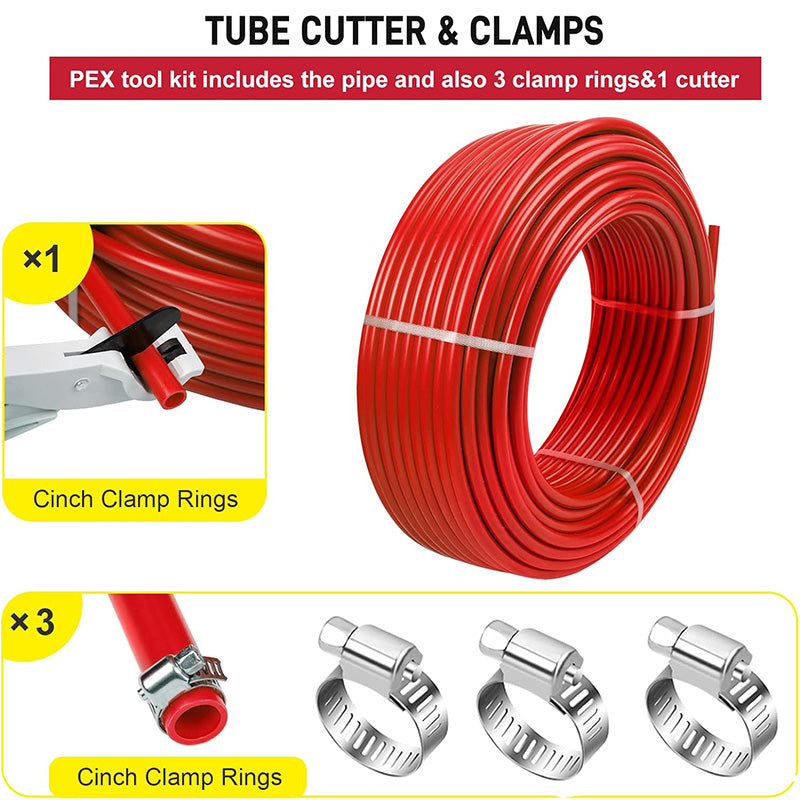PEX-B Pipe Oxygen Barrier 1/2 Inch 300ft 1 Rolls PEX Tubing Durable Leakage-Proof Flexible PEX Pipe for Residential Water Lines in Homes