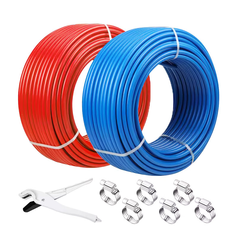 PEX Pipes HVAC Fitting Expander Air Conditioner Gas Type 2 Rolls of 1/2 Inch X 100 Feet PEX Tubing Non Oxygen Barrier