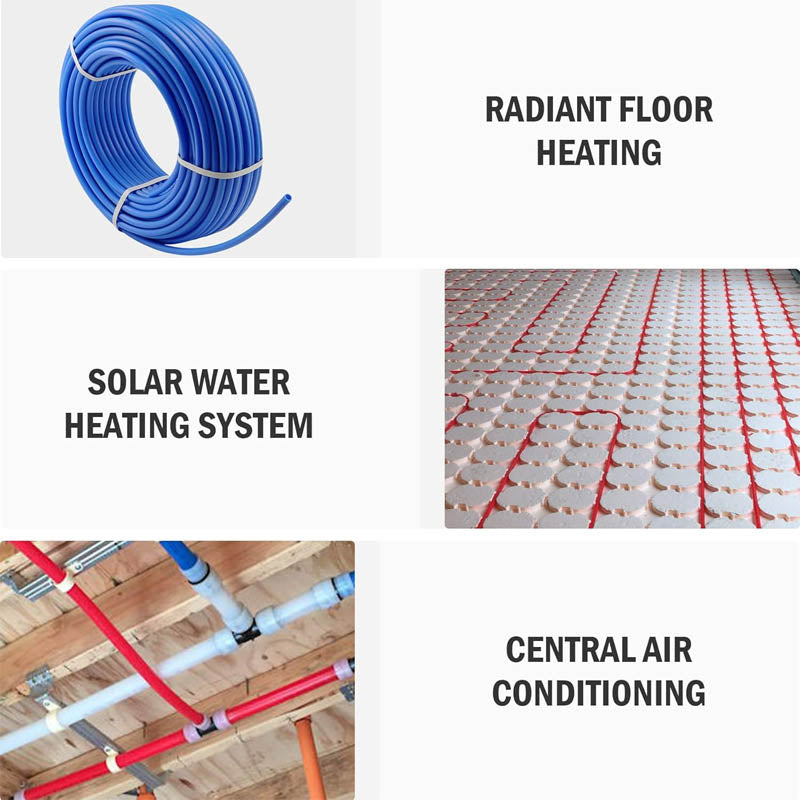 PEX Tubing Oxygen Barrier 2 Rolls of 1/2 Inch X 300 Feet Tube Coil for Residential Commercial Radiant Floor Heating Pex Pipe